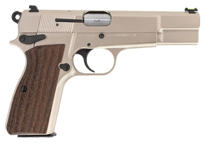 MAC 12000001 P-35  9mm Luger 15+1 4.70" Stainless Steel Barrel, Satin Nickel Serrated Steel Slide & Frame w/Beavertail & Picatinny Rail, G10 Grip 161891