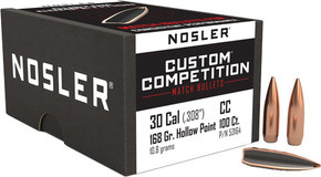 NOSLER BULLETS 30 CAL .308</br>168GR HP-BT CUSTOM COMP. 100CT N53164 NOSLER BULLETS 30 CAL .308</br>168GR HP-BT CUSTOM COMP. 100CT N53164