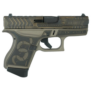 Glock 43 Gen 4 "Revolution Engraved Colonial Brown" Subcompact Handgun 9mm Luger 6rd Magazines (2) 3.41" Barrel USA GLUI4350201REVES Glock 43 Gen 4 "Revolution Engraved Colonial Brown" Subcompact Handgun 9mm Luger 6rd Magazines (2) 3.41" Barrel USA GLUI4350201REVES