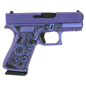 Glock 43X "Mandala" Purple Pearl Handgun 9mm Luger 10rd Magazines(2) 3.4" Barrel Accessory Rail USA Made GLUX4350201FRMDLFEPP Glock 43X "Mandala" Purple Pearl Handgun 9mm Luger 10rd Magazines(2) 3.4" Barrel Accessory Rail USA Made GLUX4350201FRMDLFEPP