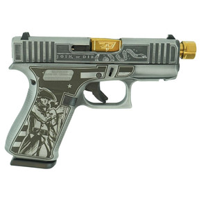 Glock 43x  "Liberty or Death" Subcompact Handgun 9mm Luger 10rd Magazines (2) 3.9" Gold Barrel Accessory Rail USA Made GLUX4350201FRPATRIOTGB