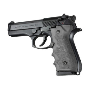 Hogue Rubber Handgun Grips with Finger Grooves Slate Grey for Beretta 92/96 HA92002