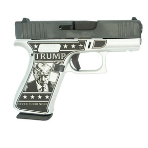 Glock 43x Custom "Trump Mug Shot" Handgun 9mm Luger 10rd Magazines (2) 3.4" Barrel Accessory Rail USA Made GLUX4350201FRMS Glock 43x Custom "Trump Mug Shot" Handgun 9mm Luger 10rd Magazines (2) 3.4" Barrel Accessory Rail USA Made GLUX4350201FRMS