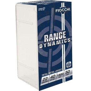 Fiocchi Range Dynamics Rimfire Ammunition .22 WMR 40 gr. TMJ 1900 fps 50/ct XN22FWMC