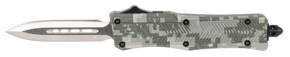 CobraTec Knives SADCCTK1SDAGNS CTK-1  Small 2.75" OTF Dagger Plain D2 Steel Blade/Winter Digi Camo Aluminum Handle Features Glass Breaker Includes Pocket Clip 123135