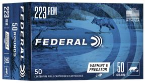 Federal AE22350VP American Eagle Varmint & Predator 223Rem 50gr Jacketed Hollow Point 50 Per Box/5 Case 8730 Federal AE22350VP American Eagle Varmint & Predator 223Rem 50gr Jacketed Hollow Point 50 Per Box/5 Case 8730