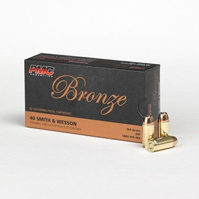 PMC Bronze Handgun Ammunition .40 S&W 165 gr JHP 1040 fps 50/ct PM40B