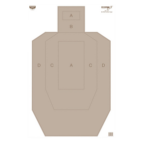 Birchwood Casey 37029 EZE-Scorer  IPSC Silhouette Paper Hanging Universal 23" x 35" Tan 5 Pack 115785