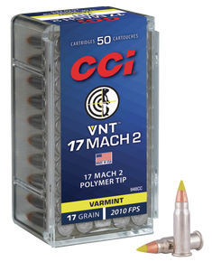 CCI 948CC VNT Rimfire 17Mach2 17gr Varmint Tipped 50 Per Box/100 Case 109593