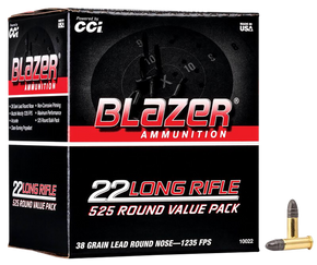 CCI 10022 Blazer Rimfire 22LR 38gr Lead Round Nose 525 Per Box/10 Case 120677 CCI 10022 Blazer Rimfire 22LR 38gr Lead Round Nose 525 Per Box/10 Case 120677