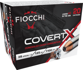 Fiocchi 38CCWA CovertX  38Special +P 125gr Jacketed Hollow Point 20 Per Box/10 Case 179282