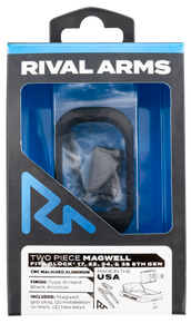 Rival Arms RARA70G121A Two Piece Magwell  Compatible w/Gen5  Glock 17/22/34/35, Black Anodized Aluminum 136218
