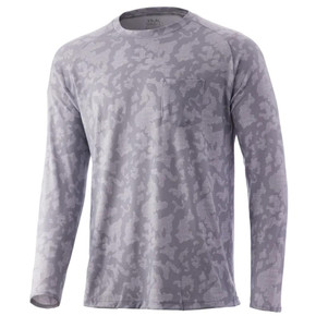 Huk Waypoint Running Lakes Long Sleeve Shirt Overcast Grey M ATH1200444032M Huk Waypoint Running Lakes Long Sleeve Shirt Overcast Grey M ATH1200444032M