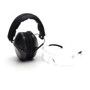 Pyramex Low Profile Combo Kit Passive Black Ear Muff 24dB Clear Shooting Glasses Clear with Clear Lens PIVGCOMBO110 Pyramex Low Profile Combo Kit Passive Black Ear Muff 24dB Clear Shooting Glasses Clear with Clear Lens PIVGCOMBO110