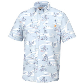 Huk Fish Bones Kona Short Sleeve Shirt Ice Water 2XL ATH1500194476XXL