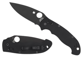 Spyderco C95GPBBK2 Manix 2 XL 3.85" Folding Plain Black DLC CPM S30V SS Blade/Black Textured G10 Handle Includes Pocket Clip 158060 Spyderco C95GPBBK2 Manix 2 XL 3.85" Folding Plain Black DLC CPM S30V SS Blade/Black Textured G10 Handle Includes Pocket Clip 158060
