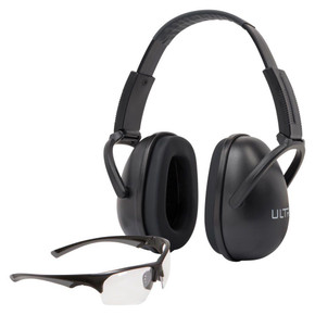 Allen ULTRX Blocker Eye & Ear Protection Combo Passive Ear Muffs 23dB Black Shooting Glasses Clear with Black Frames AN4158 Allen ULTRX Blocker Eye & Ear Protection Combo Passive Ear Muffs 23dB Black Shooting Glasses Clear with Black Frames AN4158