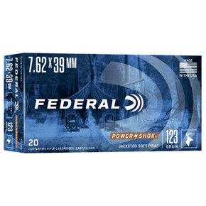 Federal Power-Shok Rifle Ammunition 7.62x39mm 123 gr SP 2350 fps - 20/ct FA76239B