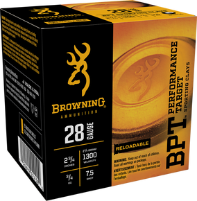 Browning Ammo B193632827 BPT Performance Target Sporting Clay 28Gauge 2.75" 3/4oz 7.5Shot 25 Per Box/10 Case 116668 Browning Ammo B193632827 BPT Performance Target Sporting Clay 28Gauge 2.75" 3/4oz 7.5Shot 25 Per Box/10 Case 116668