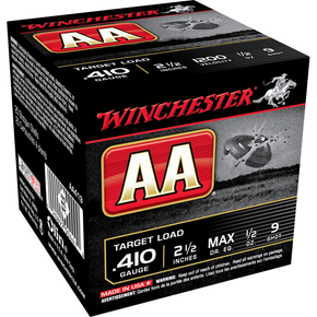 Winchester AA Target .410 ga 2-1/2" MAX 1/2 oz #9 - 25/ct WNAA419 Winchester AA Target .410 ga 2-1/2" MAX 1/2 oz #9 - 25/ct WNAA419
