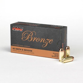 PMC Bronze Handgun Ammunition .40 S&W 165 gr FMJ 989 fps 50/ct PM40D PMC Bronze Handgun Ammunition .40 S&W 165 gr FMJ 989 fps 50/ct PM40D
