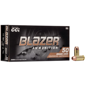 CCI Blazer Brass Handgun Ammunition .40 S&W 180 gr FMJ 985 fps 50/ct CC5220 CCI Blazer Brass Handgun Ammunition .40 S&W 180 gr FMJ 985 fps 50/ct CC5220