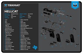 TekMat TEKR17HELLCATBLU Springfield Armory Hellcat Cleaning Mat Black/Blue/White Rubber 11"x17" Springfield Hellcat Parts Diagram 177696