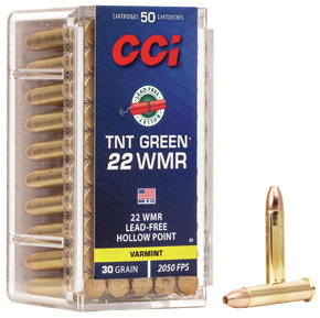 CCI 0060 TNT Green 22WMR 30gr Speer TNT Green Hollow Point 50 Per Box/40 Case 53889 CCI 0060 TNT Green 22WMR 30gr Speer TNT Green Hollow Point 50 Per Box/40 Case 53889