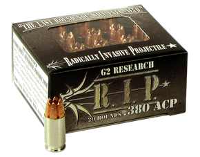 G2 Research G00001 R.I.P  380ACP 62gr Fracturing Hollow Point 20 Per Box/25 Case 95451