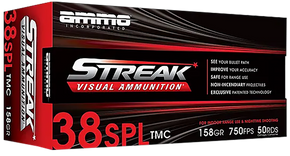 Ammo Inc 38158TMCSTRKRED50 Streak Visual (RED) 38Special 158gr Total Metal Case 50 Per Box/20 Case 173068 Ammo Inc 38158TMCSTRKRED50 Streak Visual (RED) 38Special 158gr Total Metal Case 50 Per Box/20 Case 173068