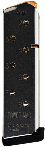 CMC Products 16132C Power Mag  8rd 45 ACP Fits 1911 Officer Black Stainless Steel 12097