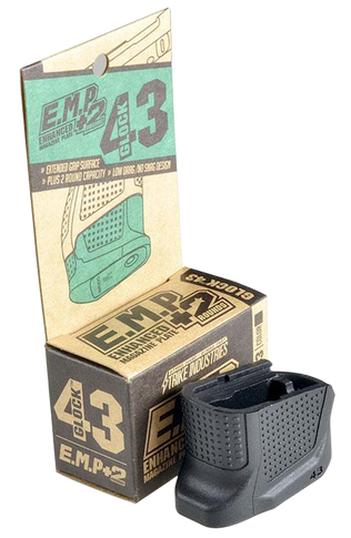 Strike Industries EMPG43B Enhanced Magazine Plate  made of Polymer with Black Finish & Extra Gripping Surface for Glock 43 Magazines (Adds 2rds) 30854