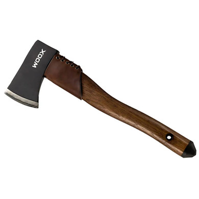 WOOX Ax1 Tomahawk Ax Walnut with Blued Finish and Leather Collar QQBUAXE00104
