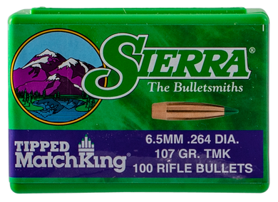 Sierra 7407 Tipped MatchKing  6.5Creedmoor 107gr Tipped MatchKing 100/Box 110780