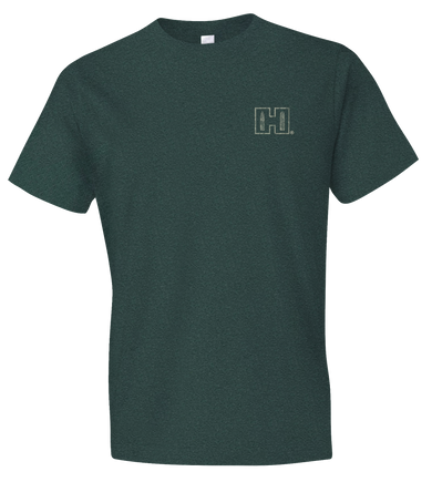 Hornady Gear 31791 Double Rocker  Olive Heather, Cotton/Polyester/Rayon, Short Sleeve Semi-Fitted, Small 154622