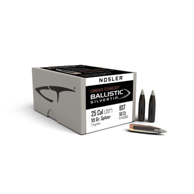 Nosler Ballistic SilverTip Hunting Bullets .25 cal .257" 115 gr SBT-BSTIP 50/ct NO51050