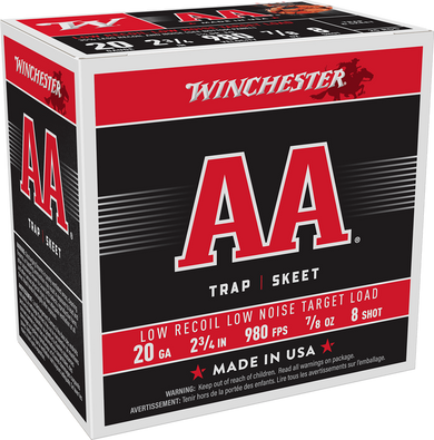 Winchester Ammo AA20FL8 AA Low Recoil 20Gauge 2.75" 7/8oz 8Shot 25 Per Box/10 Case 117382