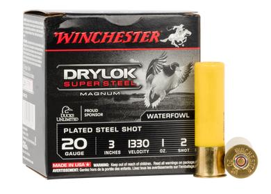 Winchester Ammo XSM2032 Drylok Super Steel Magnum 20Gauge 3" 1oz 2Shot 25 Per Box/10 Case 116960