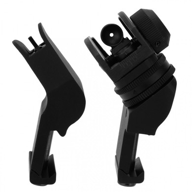 Tacfire AR-15 45 Degree Rapid Transition Back Up Sights - Black Aluminum EFIS009