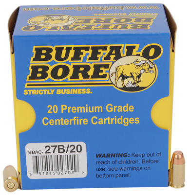 Buffalo Bore Ammunition 27B20 Personal Defense Strictly Business 380ACP +P 95gr Full Metal Jacket Flat Nose 20 Per Box/12 Case 80746