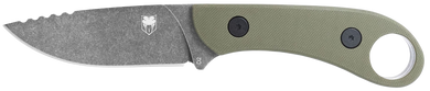 CobraTec Knives SD2DNSODGGEN2 Skinner Gen II 3.50" Fixed Plain Stonewashed D2 Steel Blade, 4.31" OD Green Textured G10 Scales Handle w/Finger Ring 180338