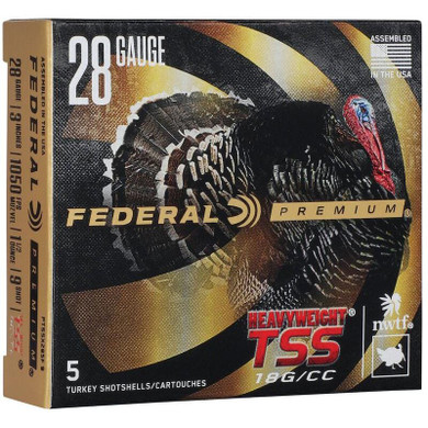 Federal Premium Turkey Heavyweight TSS Shotshell 28ga 3" 1-1/2oz 1050 fps #9 5/ct FAPTSSX285F9