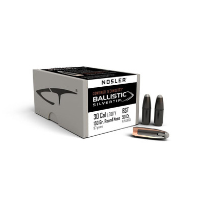 Nosler Ballistic SilverTip Hunting Bullets .30 cal .308" 150 gr RN-SBT-BSTIP 50/ct NO51165