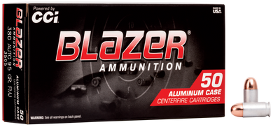 CCI 3505 Blazer Handgun 380ACP 95gr Total Metal Jacket 50 Per Box/20 Case 63218