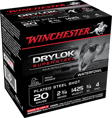 Winchester Ammo XS204 Drylok Super Steel Magnum 20Gauge 2.75" 3/4oz 4Shot 25 Per Box/10 Case 116992