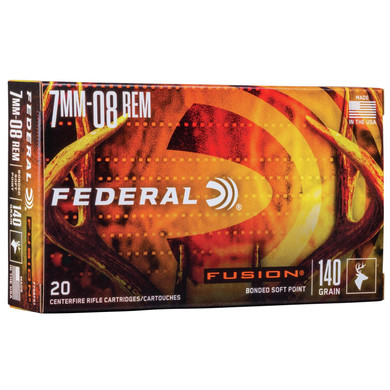 Federal Fusion Rifle Ammunition 7mm-08 Rem 140 gr BTSP 2850 fps - 20/ct FAF708FS1