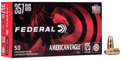 Federal AE357S2 American Eagle Handgun 357Sig 125gr Full Metal Jacket 50 Per Box/20 Case 68250