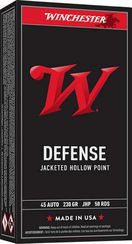 Winchester Ammo USA45JHP USA  45ACP 230gr Jacketed Hollow Point 50 Per Box/10 Case 65963