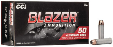 CCI Blazer Aluminum Handgun Ammunition .357 Mag 158 gr JHP 1150 fps 50/ct CC3542