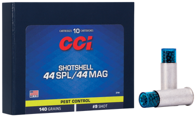 CCI 3744 Pest Control Shotshell 44Sp/44Rem Mag 140gr #9Shot 10 Per Box/20 Case 79868